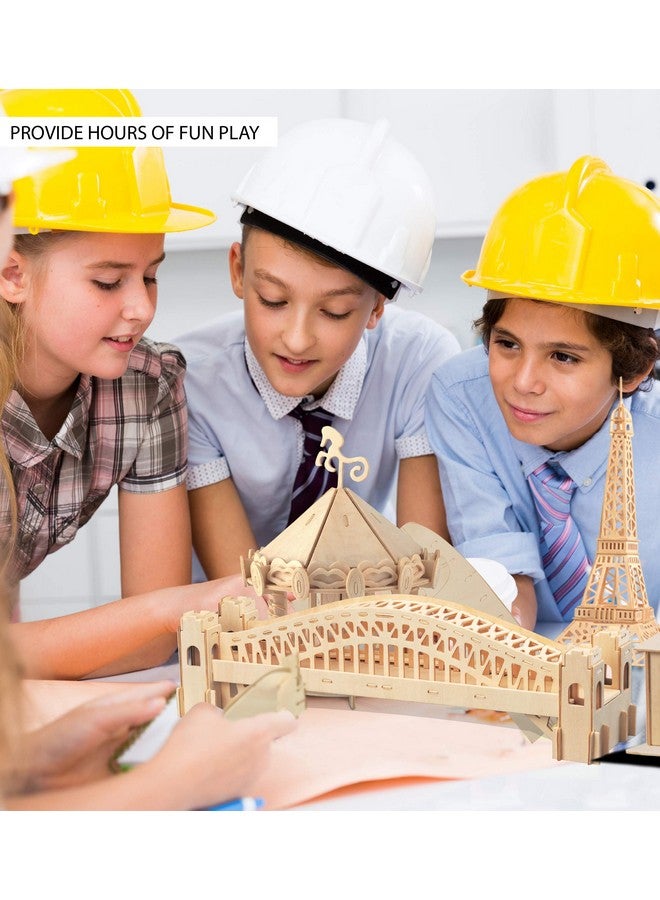 Puzzled 3D Puzzle Sydney Bridge Wood Craft Construction Model Kit Fun And Educational Diy Wooden Toy Assemble Model Unfinished Crafting Hobby Puzzle To Build And Paint For Decoration 55 Pieces Pack - Image 4