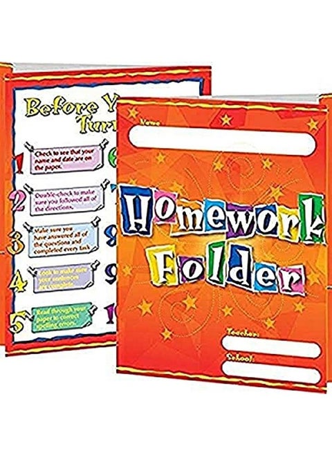 Homework Folders, Set Of 12, 9½" By 12" Each, With Pockets | Bulk School Supplies, Take Home Organanizer For Students, Classroom Essentials