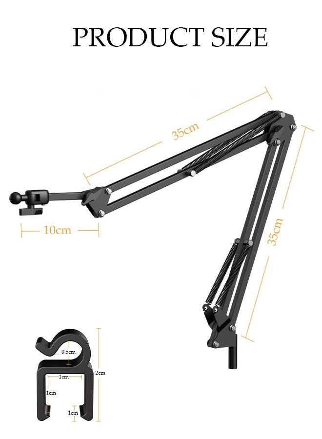 DUNISO Bedside Phone Tablet Holder，Lazy Phone Holder，360° Adjustable Foldable Retractable Insertable Slit and Clip-On Cell Phone and Tablet Stand，for Bed, Sofa and Desk - Image 2