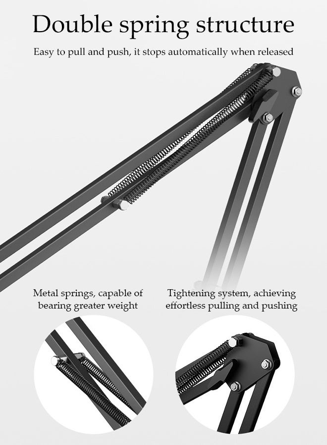 DUNISO Bedside Phone Tablet Holder，Lazy Phone Holder，360° Adjustable Foldable Retractable Insertable Slit and Clip-On Cell Phone and Tablet Stand，for Bed, Sofa and Desk - Image 4