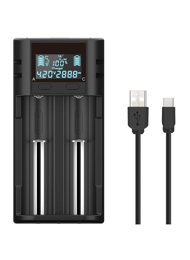 Generic 21750 21700 Battery Charger, LCD Intelligent 18650 Battery Charger Smart Charger Intelligent Battery Charger High-Speed Charger for 20700 22700 26650 26700 16340 (RCR123) 17500 17650 17670 18500  - Image 1