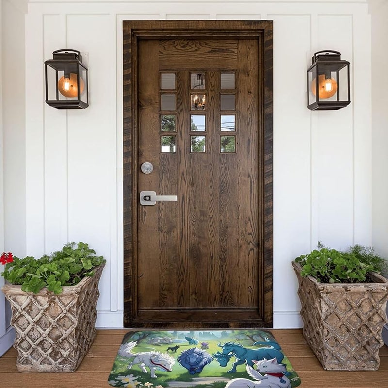 PHAYAH 16x24 Inch Doormat A Bunch of Beasts Drinking Water Indoor Outdoor Front Door Mat - Image 1