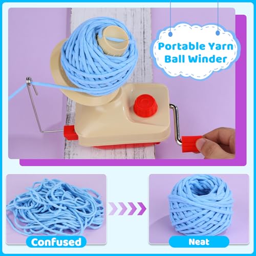 BUTUZE Yarn Ball Winder, Yarn Cake Winder for Crocheting, Hand Operated Wool Roller for Crocheting, Stitch Markers Kit, Crochet Wheel for Knitting - Image 5