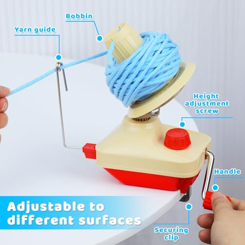 BUTUZE Yarn Ball Winder, Yarn Cake Winder for Crocheting, Hand Operated Wool Roller for Crocheting, Stitch Markers Kit, Crochet Wheel for Knitting - Image 4