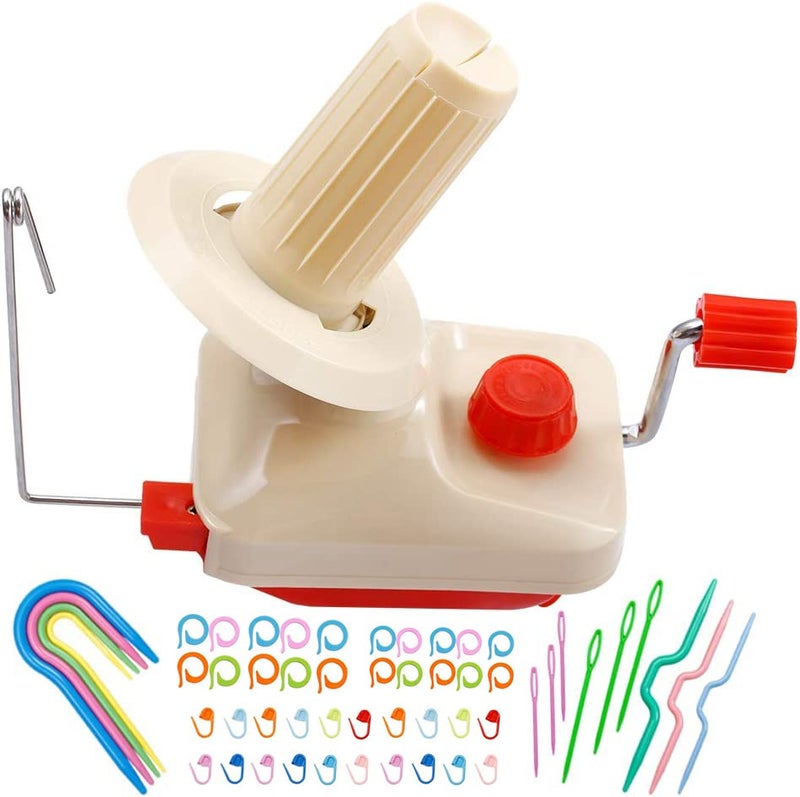 BUTUZE Yarn Ball Winder, Yarn Cake Winder for Crocheting, Hand Operated Wool Roller for Crocheting, Stitch Markers Kit, Crochet Wheel for Knitting - Image 1