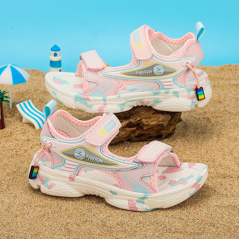 Children'S Sandals Boys Summer Primary School Students Anti-Slip Soft Sole Medium And Large Children Girls Sports Beach Shoes Trendy - Image 4