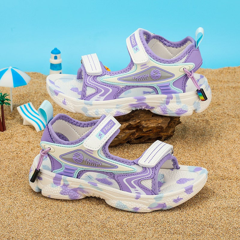 Children'S Sandals Boys Summer Primary School Students Anti-Slip Soft Sole Medium And Large Children Girls Sports Beach Shoes Trendy - Image 5