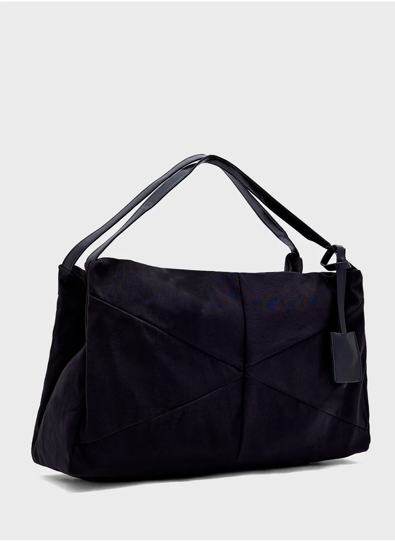 Ginger Panel Detail Slouchy Shopper Bag