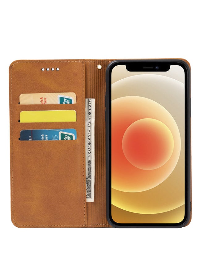Generic Strong Magnetic Mini-bull Leather Phone Case For 14/se3 2022/For Iphone 13/12/11/7/xr Digital Computer Protective Cover-Color:Yellow-Applicable Model:For AppleFor Iphone 7 Plus/8 Plus  - Image 4