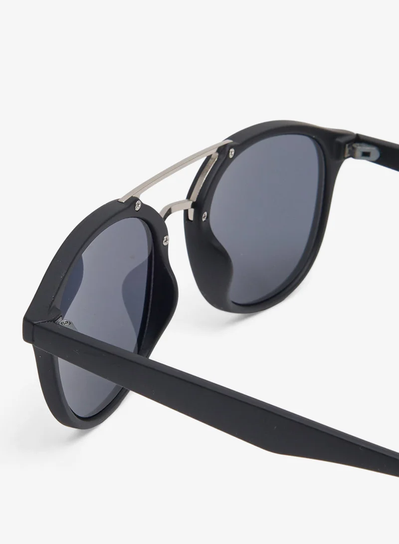 Redtag Men Black Round Sunglasses