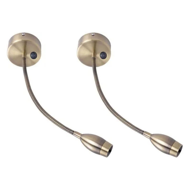 LED Wall Lamp: Bronze Aluminum Alloy 3W 30cm Flexible Gooseneck - Eye-protecting Soft Light Spotlight for Bedroom Reading, Hotel Guest Room - Image 1