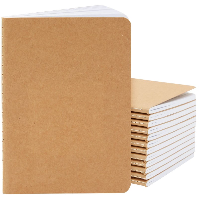 Paper Junkie Notebook Pack - A6 (4 x 6 In), Kraft Paper, 12-Pack, Lined Pages - Journaling Notebooks for Travel Journal, Work & School - Image 1