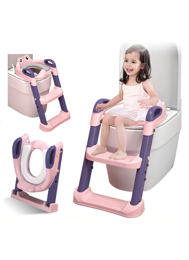 ARNOTEC Adjustable Toddler Toilet Potty Chair for Kids Training Seat With Soft Cushion And Sturdy Non-Slip Step Stool Ladder  - Image 1