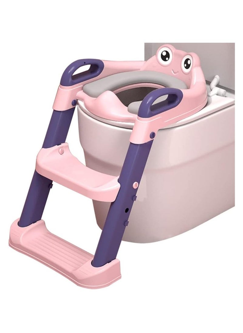 ARNOTEC Adjustable Toddler Toilet Potty Chair for Kids Training Seat With Soft Cushion And Sturdy Non-Slip Step Stool Ladder  - Image 2