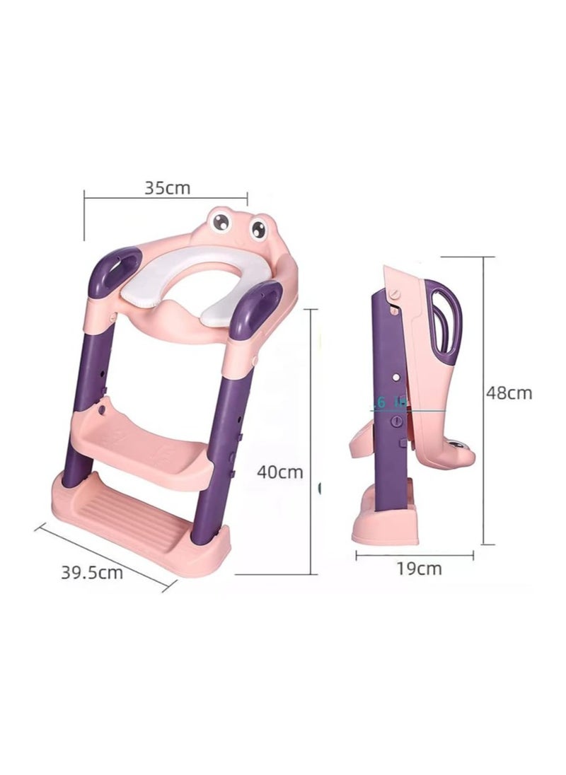 ARNOTEC Adjustable Toddler Toilet Potty Chair for Kids Training Seat With Soft Cushion And Sturdy Non-Slip Step Stool Ladder  - Image 3