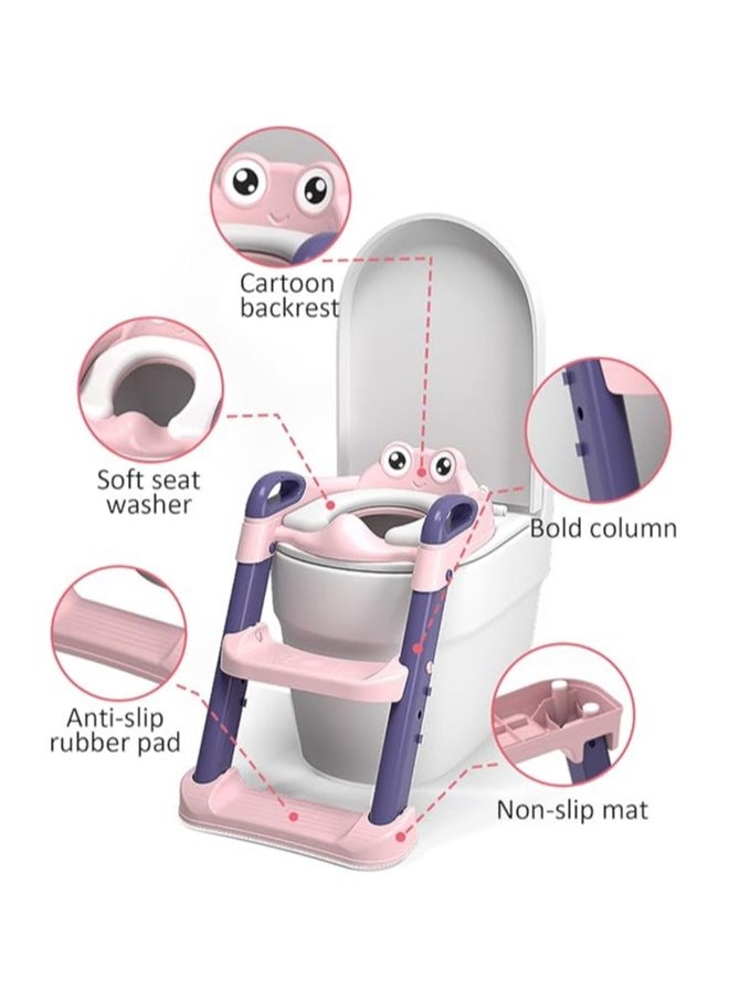 ARNOTEC Adjustable Toddler Toilet Potty Chair for Kids Training Seat With Soft Cushion And Sturdy Non-Slip Step Stool Ladder  - Image 4
