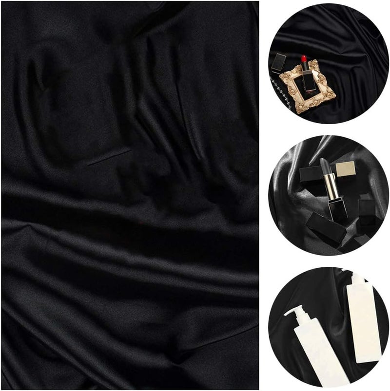 klarako Photography Backdrop Solid Color Artificial Silk Mercerized Cloth Shoot Background Studio Photo Props for Jewelry Ring Cosmetics klarako27.56x39.37inch klarakoBlack - Image 5