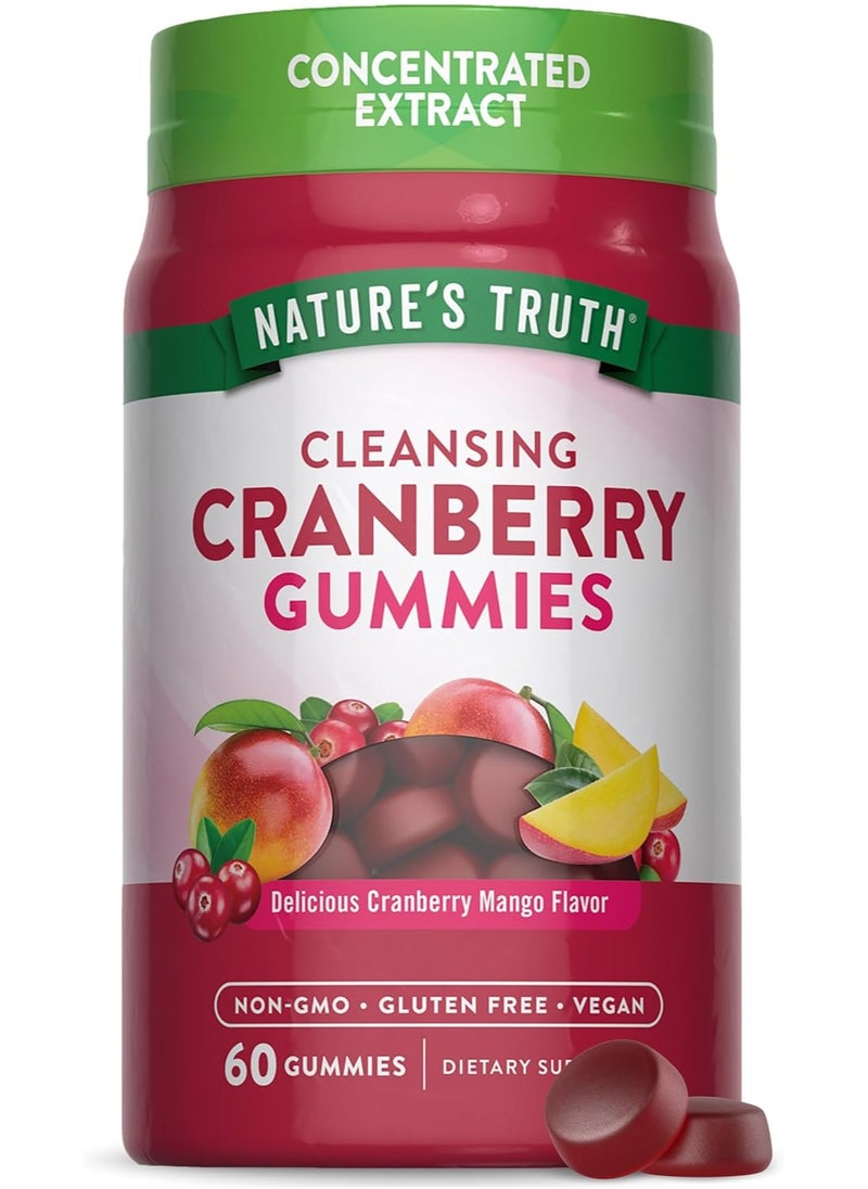 Nature's Truth Cleansing Cranberry Gummies, Delicious Cranberry Mango, 60 Gummies  - Image 1