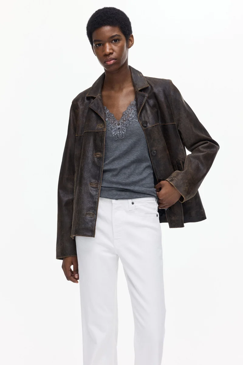 H&M Lace-trimmed top