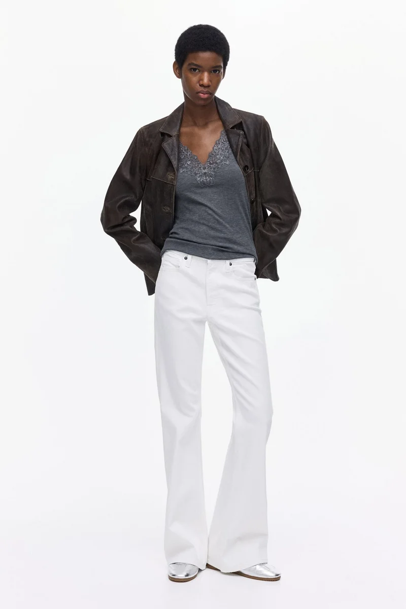 H&M Lace-trimmed top