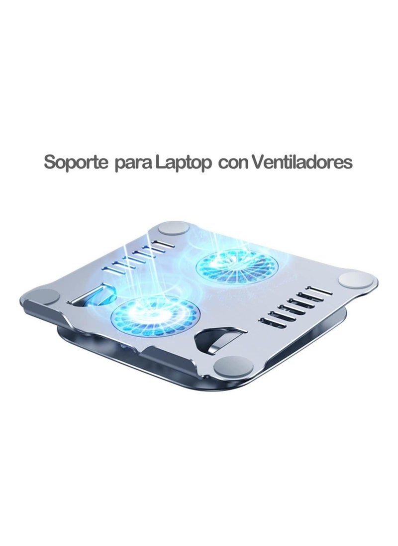 ELTRAZONE Laptop Stand with Cooling Fan V4 Laptop Cooling Pad Adjustable Height Laptop Riser for Gaming Laptop MacBook Air Pro Dell HP Lenovo - Image 2