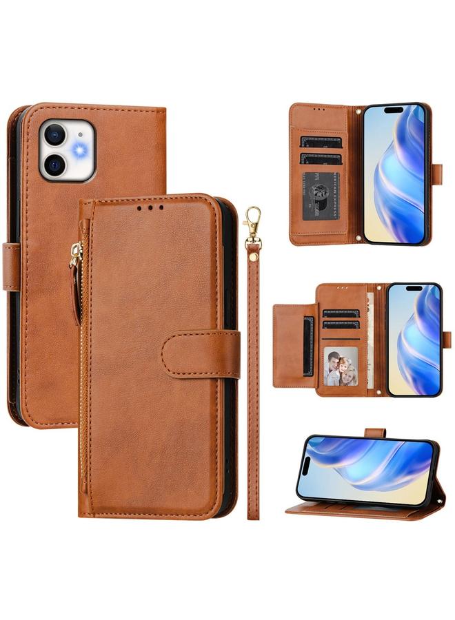 اس-توب جراب لهاتف iPhone 11 مزود بفتحات بطاقات متعددة وسحاب ومحفظة جلدية لهاتف iPhone 11 - Image 1