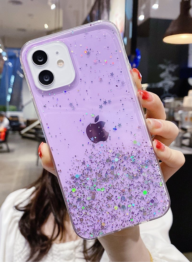 جراب سباركلنج بيوتي لهاتف iPhone 15 بتصميم فاخر باللون البنفسجي (بما في ذلك واقي عدسة كاميرا مجاني!) - Image 2