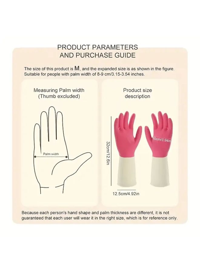 Durable Waterproof Latex Gloves Non Slip Grip Green Dishwashing Cleaning Kitchen - Image 4