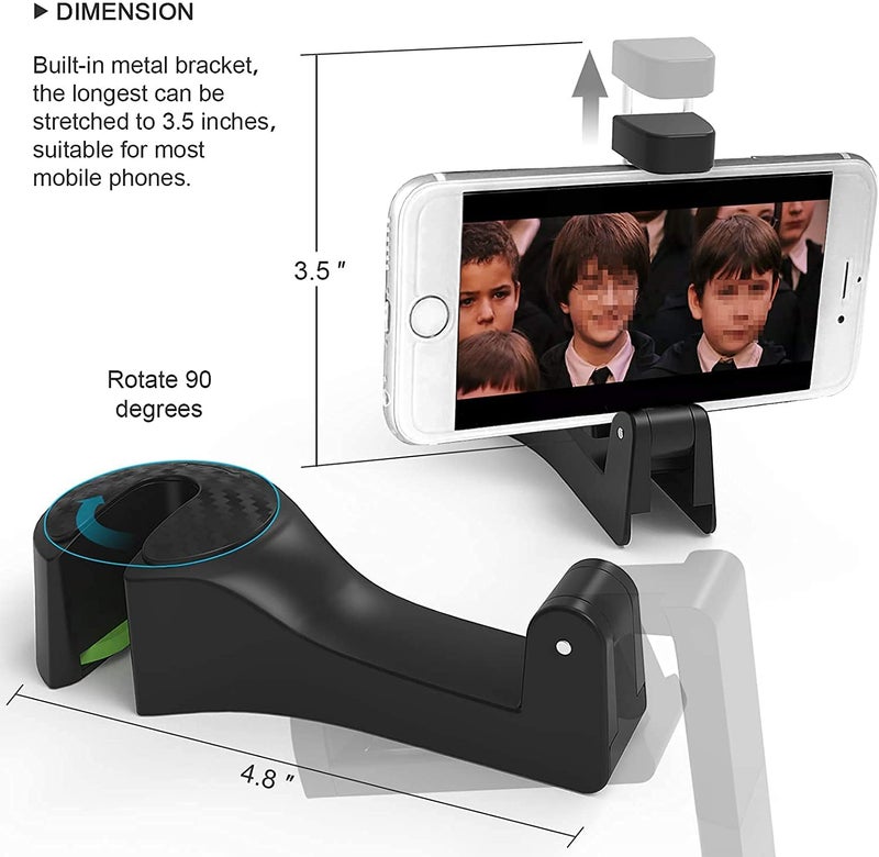 AUGEN Car Seat Headrest Back Hook with Phone Holder Universal and Adjustable for Storage and Organizer (Black) (Pack of 1) - Image 5