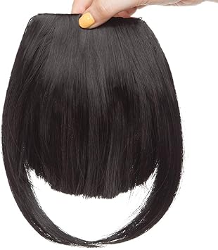 SEGO Flat Clip In On Bangs Fringe Hair Extension One Piece Synthetic With Temples Fringe Hairpiece Hair Accessories For Womens Natural Black - Image 3