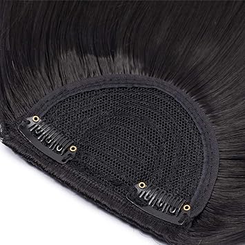 SEGO Flat Clip In On Bangs Fringe Hair Extension One Piece Synthetic With Temples Fringe Hairpiece Hair Accessories For Womens Natural Black - Image 4