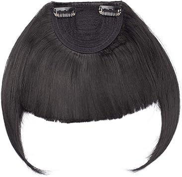 SEGO Flat Clip In On Bangs Fringe Hair Extension One Piece Synthetic With Temples Fringe Hairpiece Hair Accessories For Womens Natural Black - Image 5