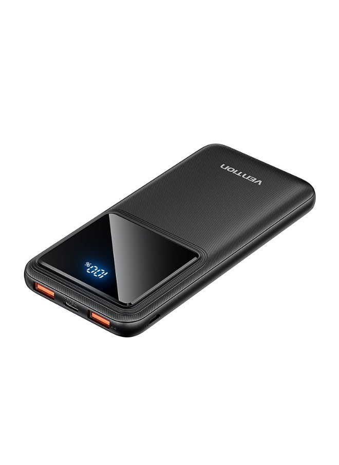 فينشن - بنك طاقة VENTION 10000 مللي أمبير في الساعة (Micro-USB + USB-C + USB-A + USB-A) 22.5 واط شاشة LED سوداء نوع الطراز # FHKB0 - Image 1