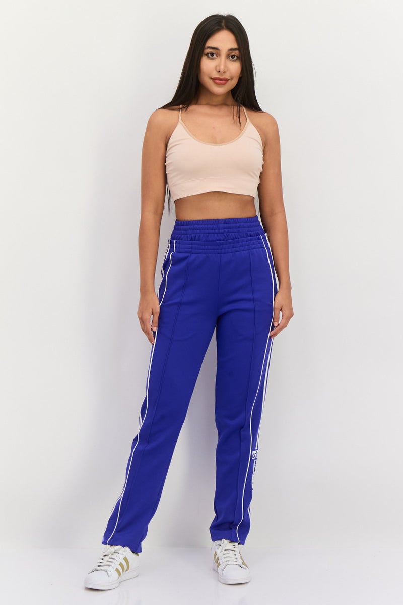 adidas Originals Women Loose Fit Stripe Outdoors Sweatpants, Blue  - Image 4