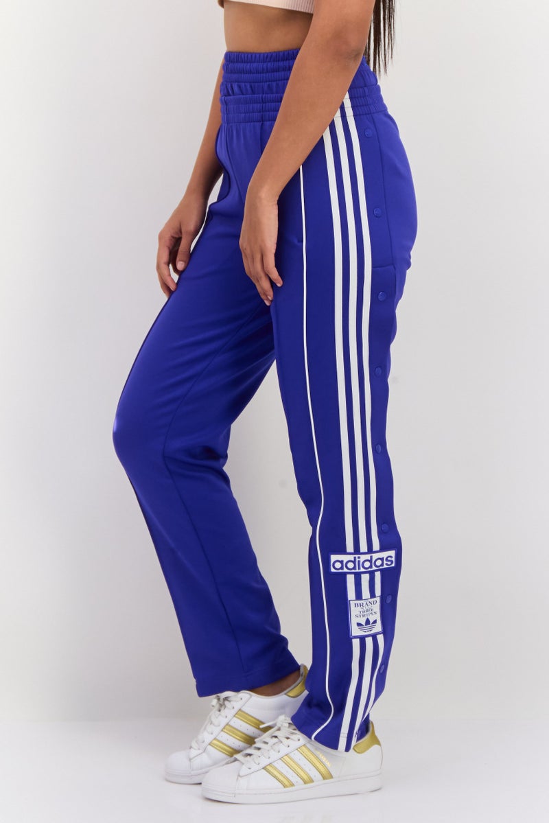 adidas Originals Women Loose Fit Stripe Outdoors Sweatpants, Blue  - Image 2