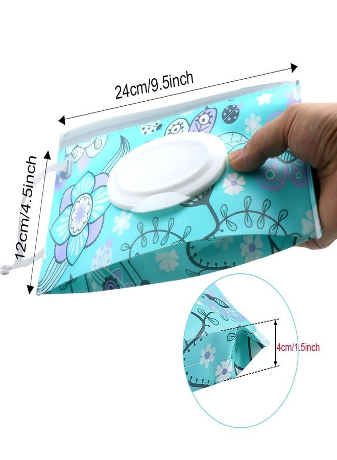 FKEYTO Baby Wipe Dispenser,Portable Refillable Wipe Holder Wipe Dispenser Bag Reusable Travel Wet Wipe Pouch (blue purple) - Image 2