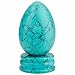 Rockcloud 1.7" Healing Crystal Egg Sphere with Stone Stand, Green Howlite Turquoise - Image 2