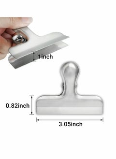 Excefore Stainless Steel Chip Bag Clips Set, 6 Pack Bag Clips, Heavy Duty Clamp Seal Food  - Image 3