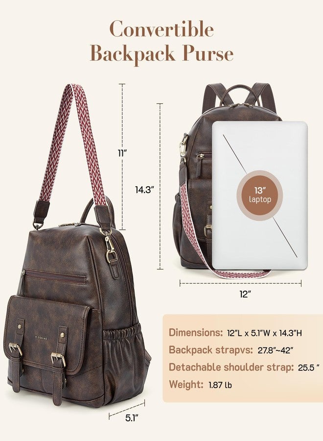 Missnine Backpack Purse for Women, PU Leather Travel Backpack, Designer Shoulder Bag, Ladies Convertible Satchel Bags - Image 4