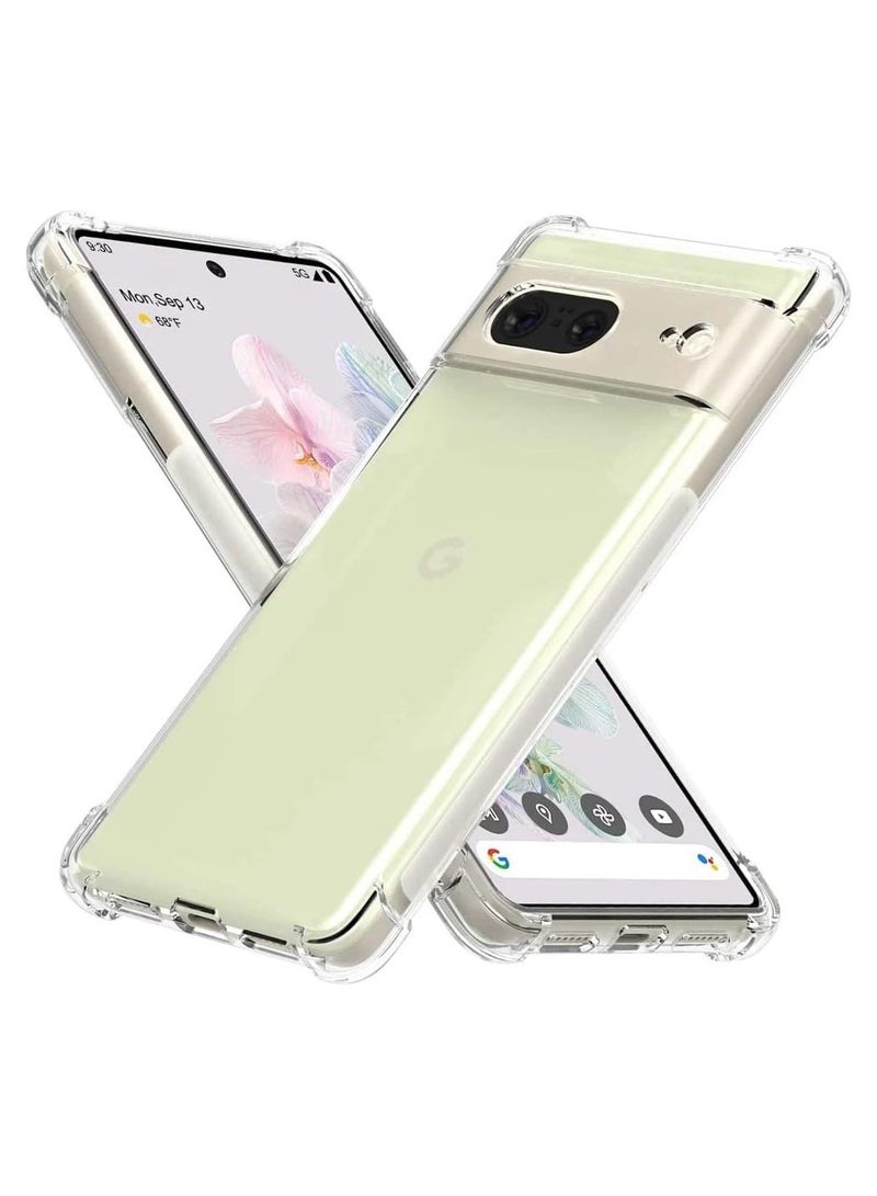 Clear Back Cover Case for Google Pixel 7 | Shockproof 360 Degree Protection | Camera Protection | PC, TPU | Transparent Hard Back Cover Case for Pixel 7 Clear - Image 1