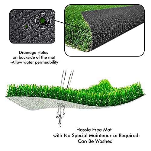 Yellow Weaves 45 MM High Density Artificial Grass Rectangular Carpet Mat for Balcony, Lawn, Door (1.5 X 4 Feet), Green - Image 3