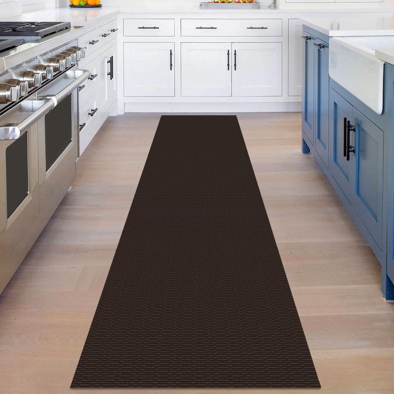 KOZYFLY Washable Runner Rug 2x8 Ft Runners for Hallway Rubber Backed Kitchen Runner Rugs Braided Cotton Entryway Runner Indoor, Carpet Runners for Hallway Entryway Bedroom, Dark Coffee/Brown - Image 2