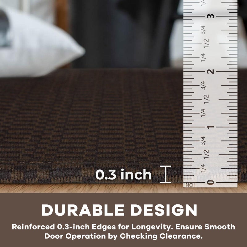 KOZYFLY Washable Runner Rug 2x8 Ft Runners for Hallway Rubber Backed Kitchen Runner Rugs Braided Cotton Entryway Runner Indoor, Carpet Runners for Hallway Entryway Bedroom, Dark Coffee/Brown - Image 4