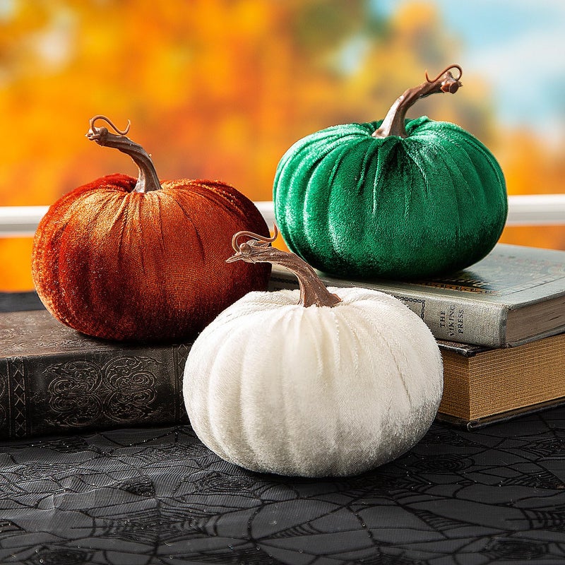 Fun Express Fun Express Fall Velvet Pumpkins - 3 Pc  - Image 1