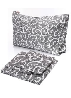 snooze Flat bed sheet set 2pcs, 180*235 cm + Free Pillowcase, petal design  - Image 1