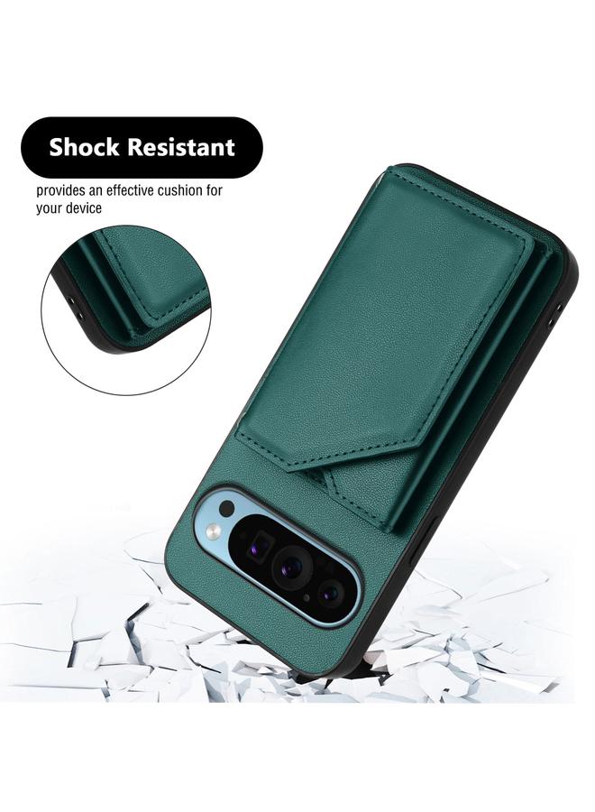 The Bros Phone Case For Google Pixel 9 Skin Feel Four Card Slots Phone Phone Case with Wrist Strap - Image 3