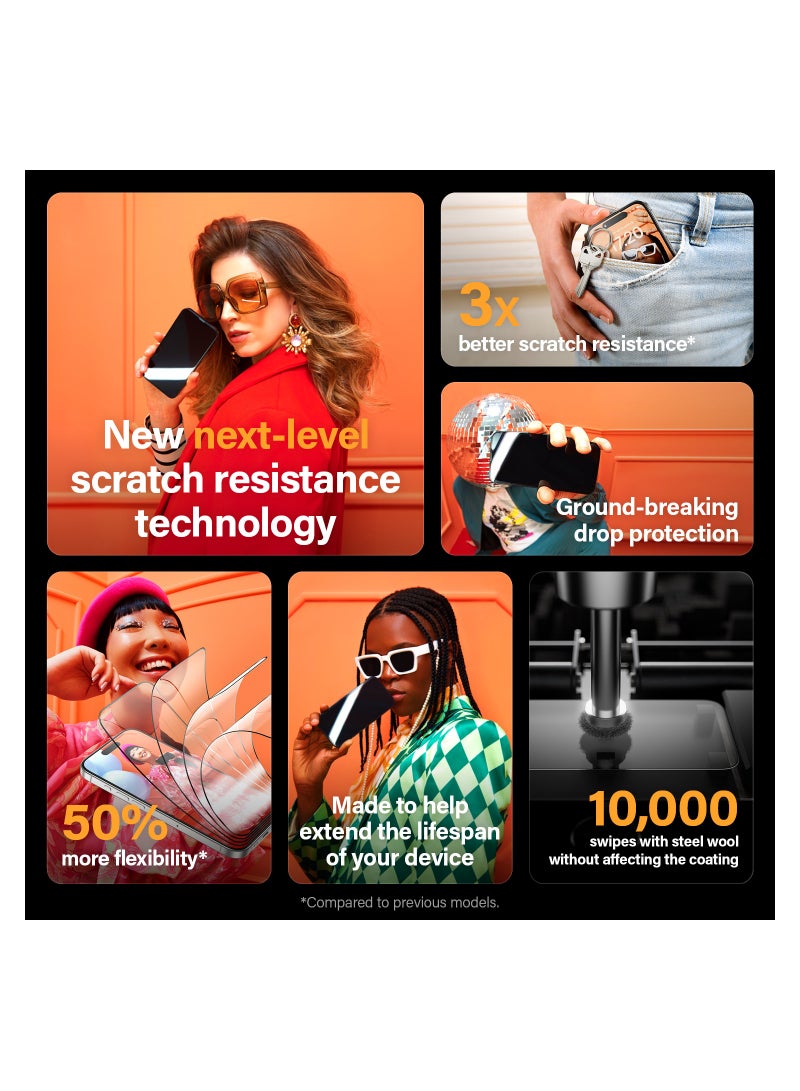 PanzerGlass واقي شاشة مقاوم للخدش PanzerGlass™ لهاتف Apple iPhone 15 Pro Max - مقاس واسع للغاية وشاشة شفافة للغاية ومقاومة للصدمات وحماية من السقوط مع مساعدة في التركيب لسهولة التركيب - Image 4