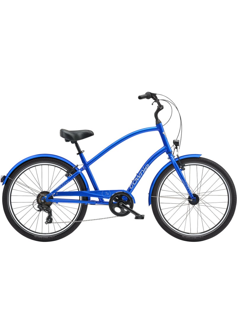 Electra Bicycle Company Electra Townie Original 7D EQ Men's City Bike, 26 Inch, 7-Speed, Aluminium Frame, Hyper Blue - Image 1