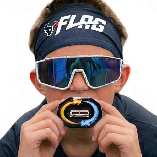Oral Mart Football Mouth Guard (Ice & Fire) - Lip Guard Mouthpiece - Football Mouthguard Pacifier Protector with Detachable Strap - Image 3