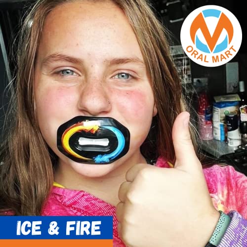 Oral Mart Football Mouth Guard (Ice & Fire) - Lip Guard Mouthpiece - Football Mouthguard Pacifier Protector with Detachable Strap - Image 5